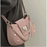 New Fashion Shoulder Bag 2023 PU Bags for Women Sweet Cool Subculture Pink Crossbody Bag сумка Bolsas